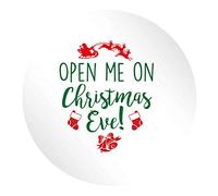 Flox Creative 15 51mm Matt Circle Stickers Open me on Christmas Eve