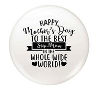 Flox Creative 45mm Pin Badge Happy Mother's Day Best Step-Mum in World
