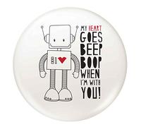 Flox Creative 45mm Pin Badge Heart Goes Beep Boop