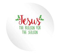 Flox Creative 48 30mm Gloss Circle Stickers Jesus Reason for The Season