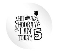 Flox Creative 48 30mm Matt Circle Stickers I am Five Today
