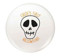 Flox Creative 77mm Pin Badge Personalised Skull 1st Halloween