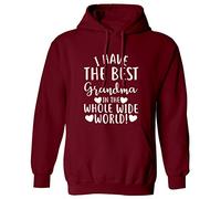 Flox Creative Adults Hoodie I Have Best Grandma in The World Red Large