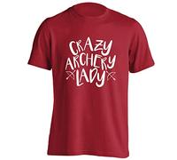 Flox Creative Adults T-Shirt Crazy Archery Lady Red XL