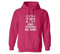 Flox Creative Adults Unisex Hoodie I'm The Reason Roast Potatoes are Gone Pink Large