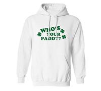 Flox Creative Adults Unisex Hoodie Who's Your Paddy? White XL