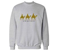 Flox Creative Adults Unisex Sweater We Three Kings of Orient are Grey Large