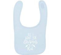 Flox Creative Baby Blue Bib All I Want for Christmas is a Rat