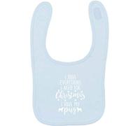Flox Creative Baby Blue Bib Everything I Need Christmas Pug