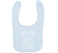 Flox Creative Baby Blue Bib Father's Day Best Step Dad in The World T-Shirt