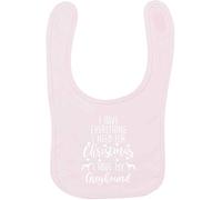 Flox Creative Baby Pink Bib Everything I Need Christmas Greyhound