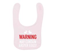 Flox Creative Baby Pink Bib Happiness is Easter Eggs