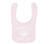 Flox Creative Baby Pink Bib Happiness is Easter Eggs