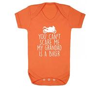 Flox Creative Baby Vest Can't Scare me Grandad is a Biker Orange 3-6 Months