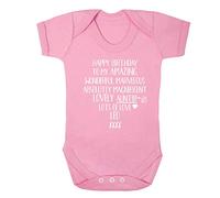 Flox Creative Baby Vest Happy Birthday Amazing Auntie Light Pink 6-12 Months