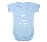 Flox Creative Baby Vest Keep Calm Hug Your Rottweiler Light Blue 3-6 Months