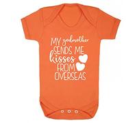 Flox Creative Baby Vest My Godmother Sends me Kisses from Overseas Orange 6-12 Months