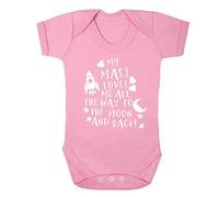 Flox Creative Baby Vest My MASI Loves me All The Way to The Moon and Back Light Pink 0-3 Months