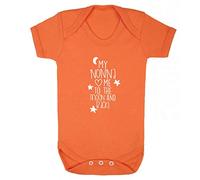 Flox Creative Baby Vest Nonna Loves me Moon and Backt Orange 0-3 Months