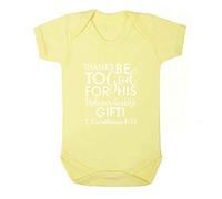 Flox Creative Baby Vest Thanks God Indescribable Gift Light Yellow 3-6 Months