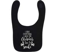 Flox Creative Black Bib Everything I Need for Christmas Snake