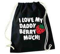 Flox Creative Black Drawstring Bag I Love my Daddy Berry Much