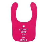 Flox Creative Bright Pink Bib Can't Keep Calm I'm Irish