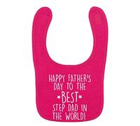 Flox Creative Bright Pink Bib Father's Day Best Step Dad in The World T-Shirt