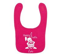 Flox Creative Bright Pink Bib Happy Easter Personalised