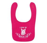 Flox Creative Bright Pink Bib I Love My Bengal Cat