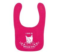 Flox Creative Bright Pink Bib I Love My Russian Blue Cat