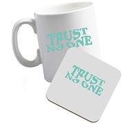 Flox Creative Ceramic Mug and Coaster Set Trust No One Right Handed