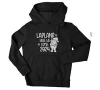 Flox Creative Children's Hoodie Custom Lapland Here We Come Black 9-11 Years