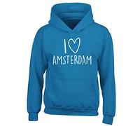 Flox Creative Children's Hoodie I Love Amsterdam Dark Blue 9-11 Years