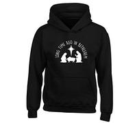 Flox Creative Children's Hoodie Long Time Ago in Bethlehem Black 5-6 Years