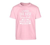 Flox Creative Children's T-Shirt I Have Best Step-Dad in The World! Light Pink 7-8 Years