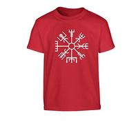 Flox Creative Children's T-Shirt Vegvísir Wayfinder Red 12-13 Years