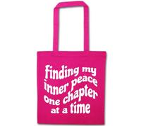 Flox Creative Cotton Tote Bag Finding My Inner Peace One Chapter at a Time | Long Handles