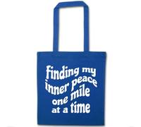 Flox Creative Cotton Tote Bag Finding My Inner Peace One Mile at a Time | Long Handles