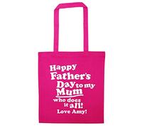 Flox Creative Cotton Tote Bag Happy Father's Day to my Mum Who Does it all! | Long Handles