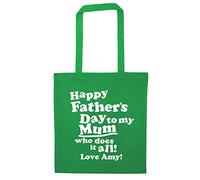 Flox Creative Cotton Tote Bag Happy Father's Day to my Mum Who Does it all! | Long Handles