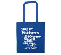 Flox Creative Cotton Tote Bag Happy Father's Day to my Mum Who Does it all! | Long Handles