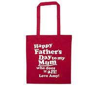 Flox Creative Cotton Tote Bag Happy Father's Day to my Mum Who Does it all! | Long Handles