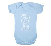 Flox Creative Don't Make me Call My Great Grandma Short Sleeve Baby Vest Bodysuit Babygrow Light Blue