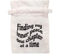 Flox Creative Drawcord Bag Finding My Inner Peace One Chapter at a Time, XS | 10cm x 15cm Cotton Pouch