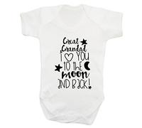 Flox Creative Great Grandad I Love You to The Moon and Back Short Sleeve Baby Vest Bodysuit Babygrow White