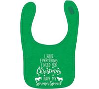 Flox Creative Green Bib Everything I Need Christmas Springer Spaniel