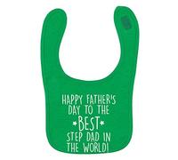 Flox Creative Green Bib Father's Day Best Step Dad in The World T-Shirt