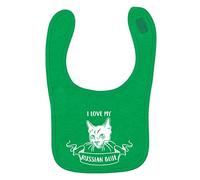Flox Creative Green Bib I Love My Russian Blue Cat