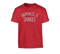 Flox Creative Happiness is Snakes Children's T-Shirt Ages 3-4 - 12-14 Red